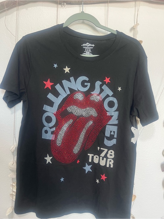 the Rolling Stones Tops - NWT The Rolling Stones 1978 Tour Rhinestone Graphic T-Shirt Black